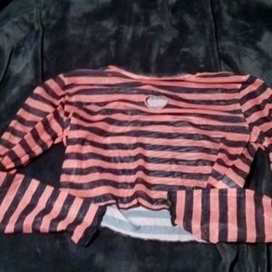 Mesh red and black heart top